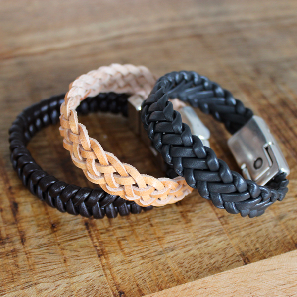DIY Mens braided leather bracelet braids 4 to 6 strands